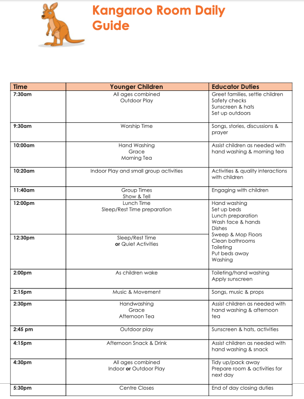 Carlisle ELC, Timetable